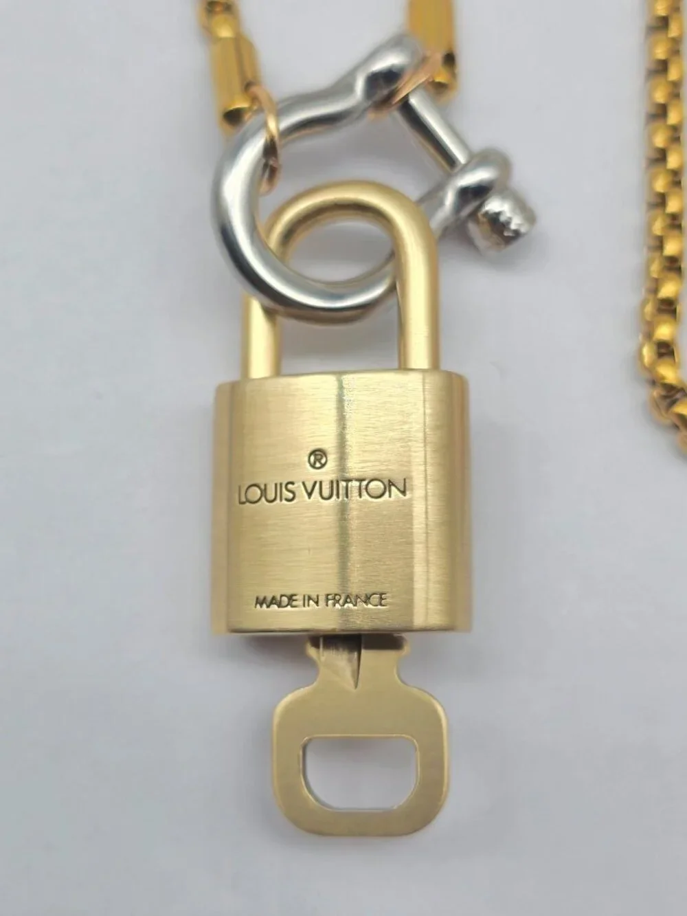 Horse Show Style Stainless Steel Chain with Authentic Louis Vuitton Padlock